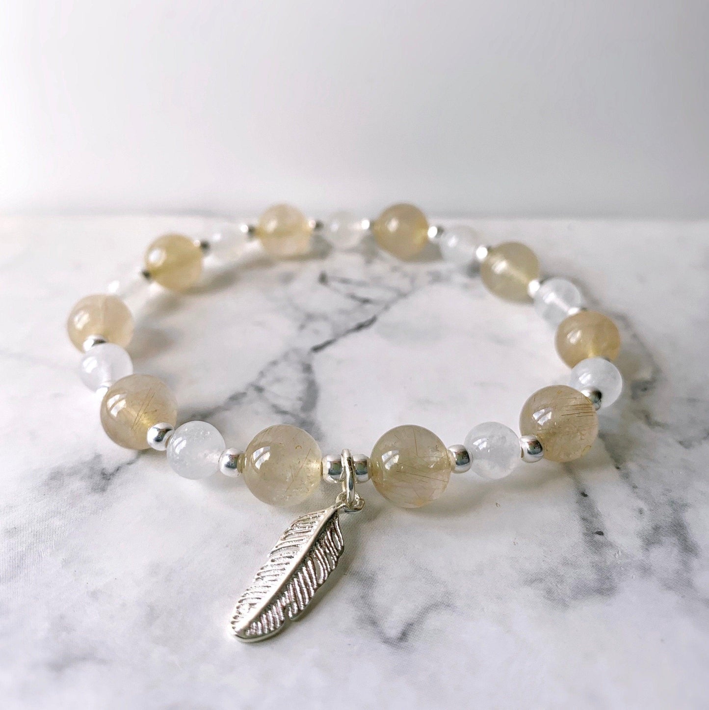 Rutilated Citrine Crystal Positivity Bracelet - Crystolver | Healing Crystal Gift Shop