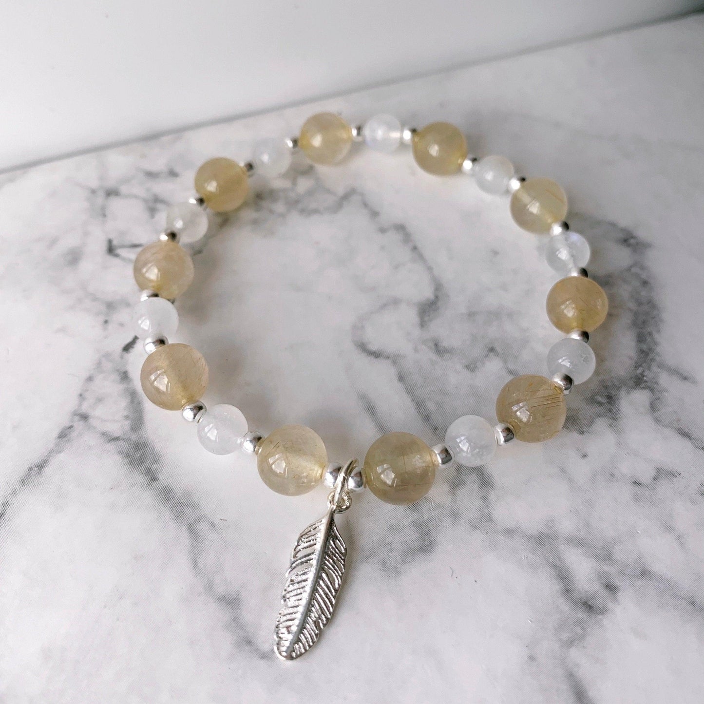 Rutilated Citrine Crystal Positivity Bracelet - Crystolver | Healing Crystal Gift Shop