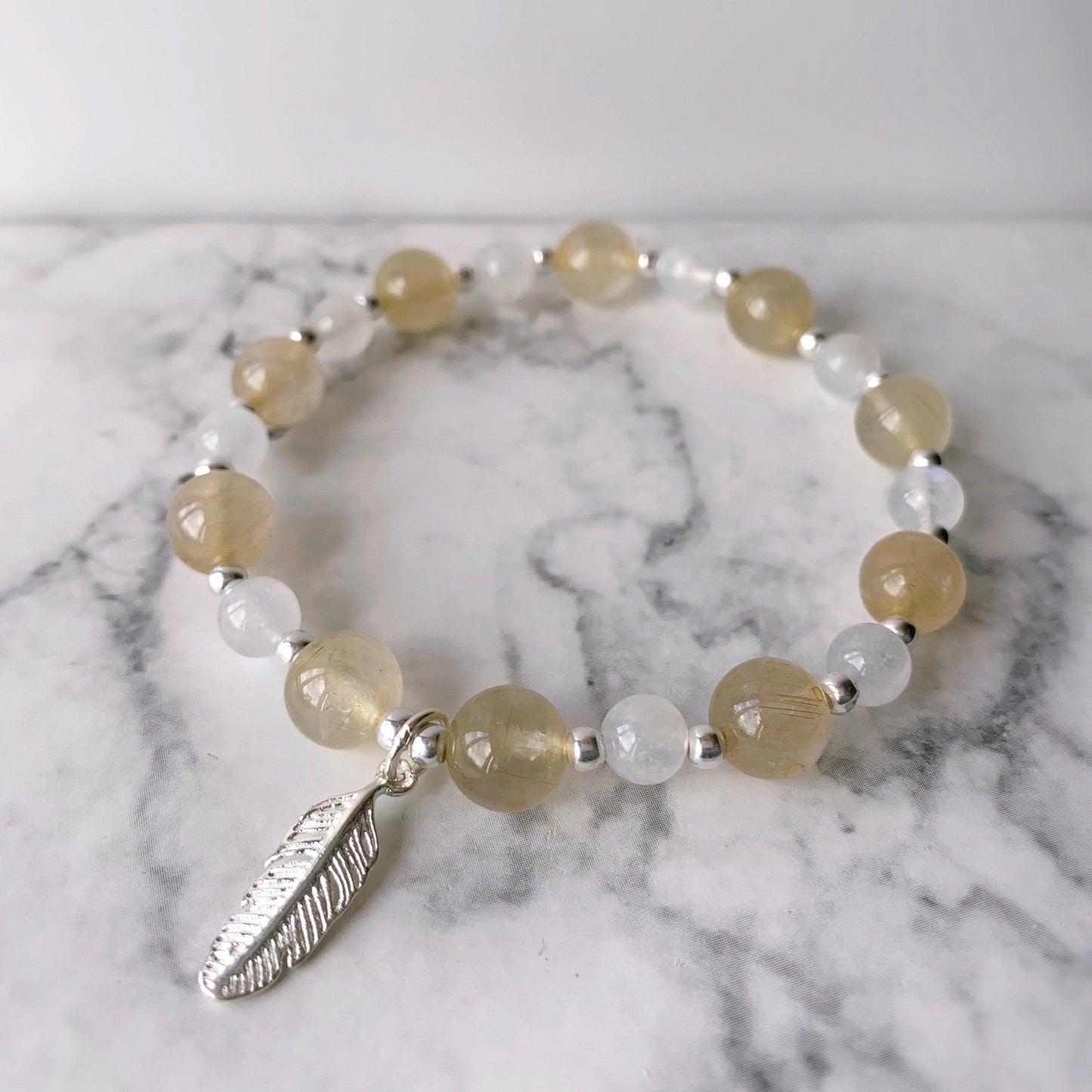 Rutilated Citrine Crystal Positivity Bracelet - Crystolver | Healing Crystal Gift Shop