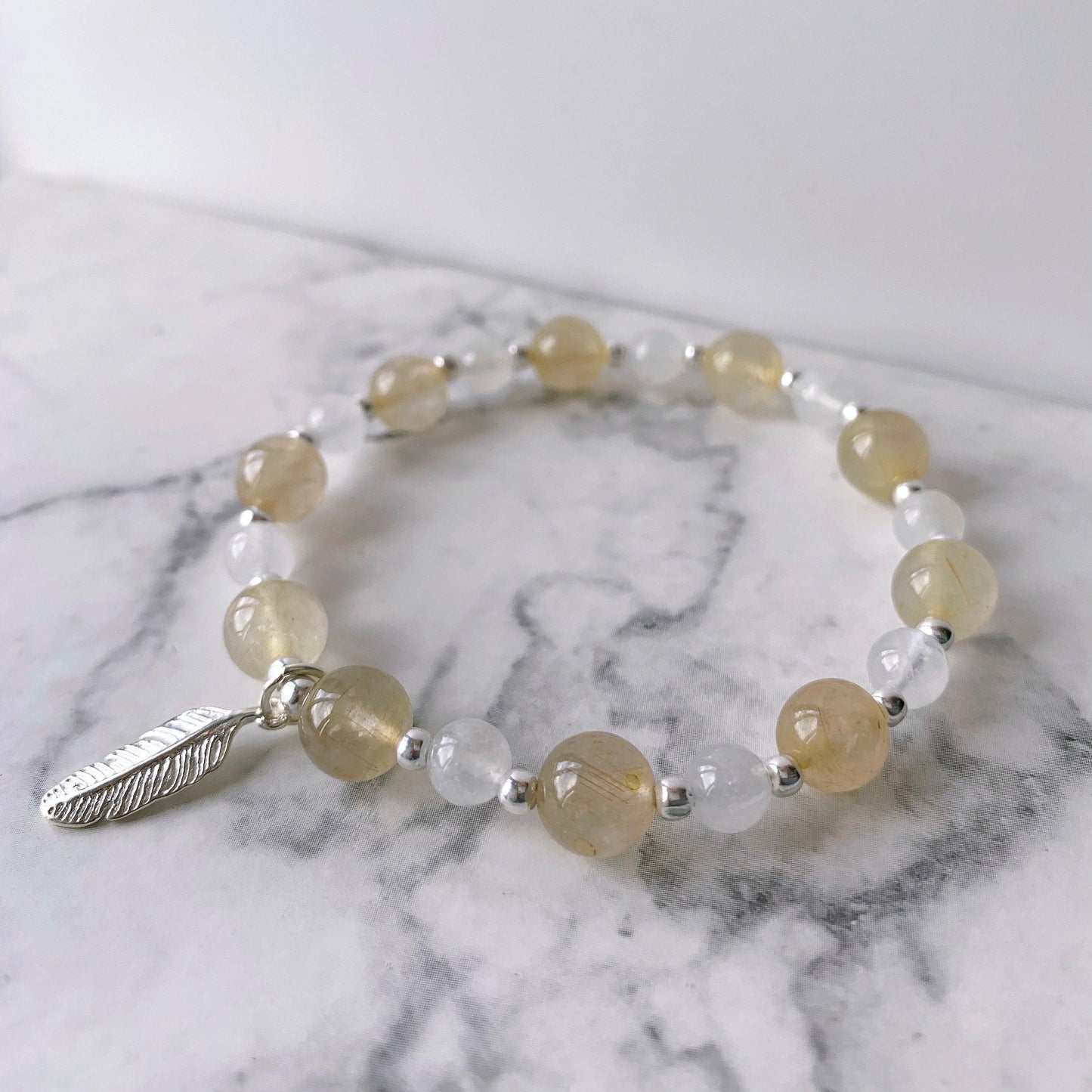 Rutilated Citrine Crystal Positivity Bracelet - Crystolver | Healing Crystal Gift Shop