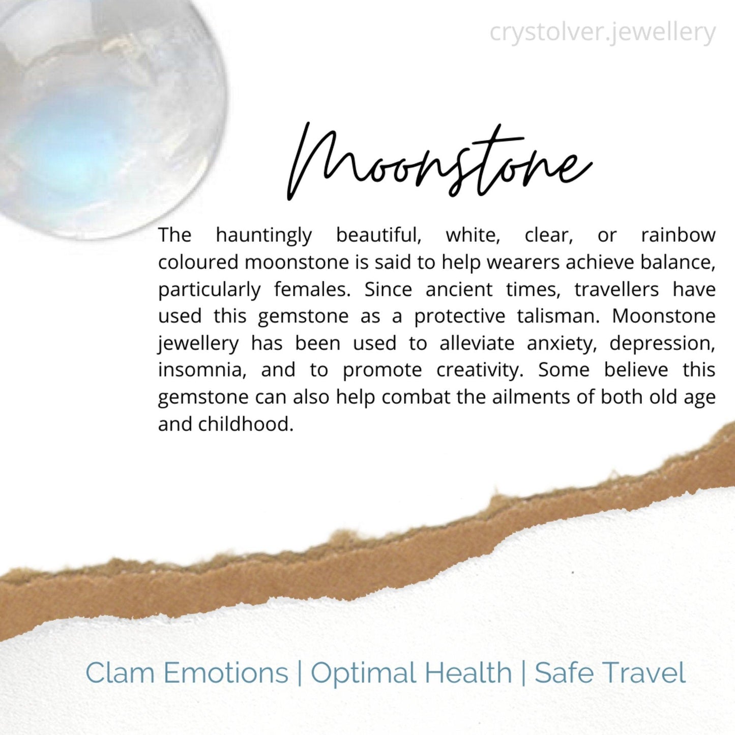 Moonstone 925 Silver Drop Earrings - Crystolver | Healing Crystal Gift Shop