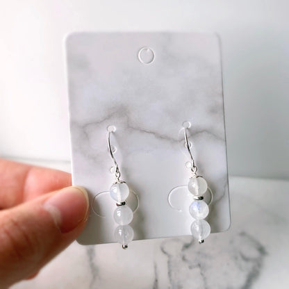 Moonstone 925 Silver Drop Earrings - Crystolver | Healing Crystal Gift Shop