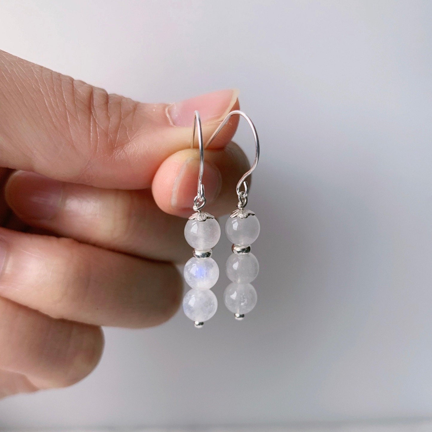 Moonstone 925 Silver Drop Earrings - Crystolver | Healing Crystal Gift Shop