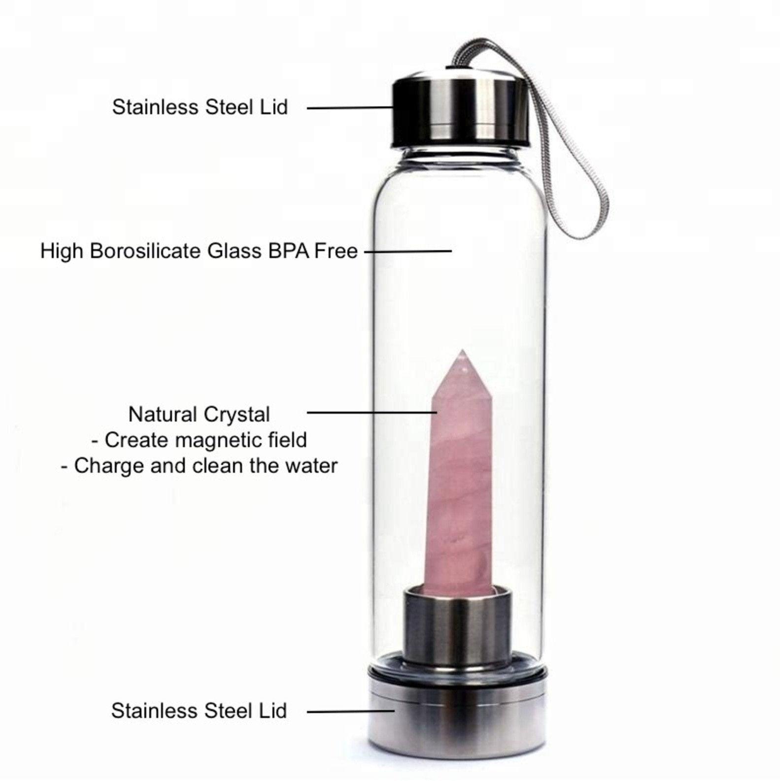 Crystal Water Bottle (6 Colours) - Crystolver | Healing Crystal Gift Shop